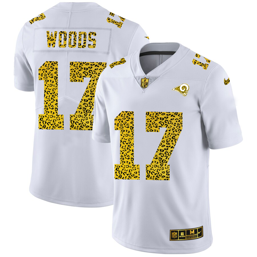 Los Angeles Rams #17 Robert Woods Men Nike Flocked Leopard Print Vapor Limited NFL Jersey White->los angeles chargers->NFL Jersey
